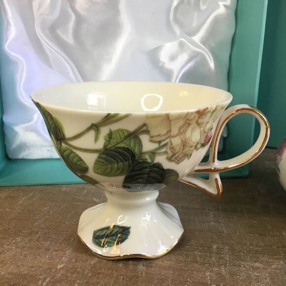 Burton and Burton Romantic Rose Cottagecore Regencycore Tea Pot Cup Saucer Set - Picture 4 of 10